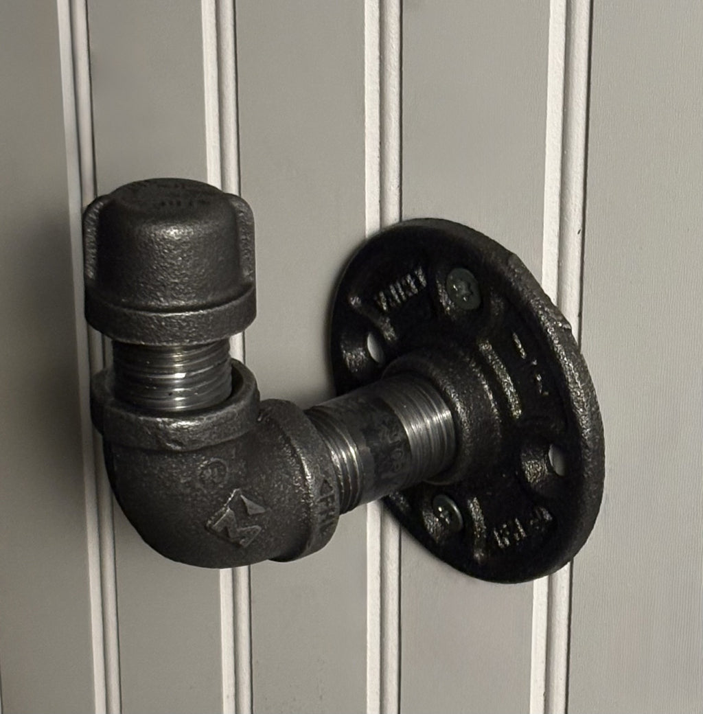 Black Iron Pipe Robe Hooks – Set of 2