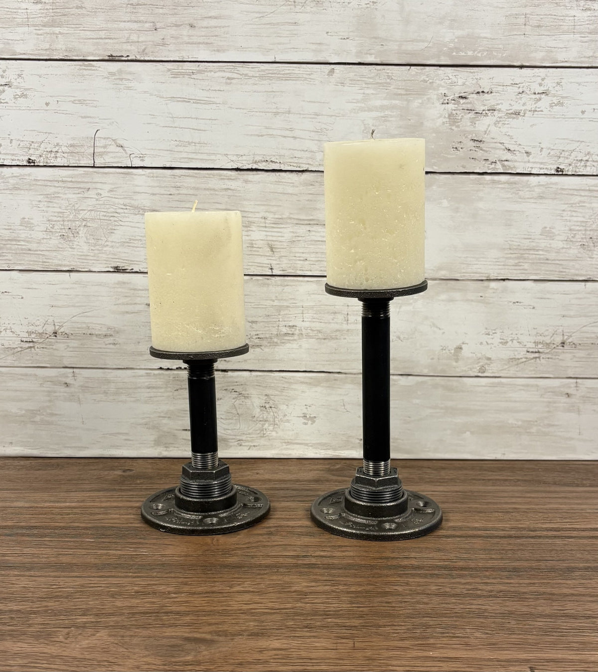 lndustrial Pipe Candle Holder- Set of 2