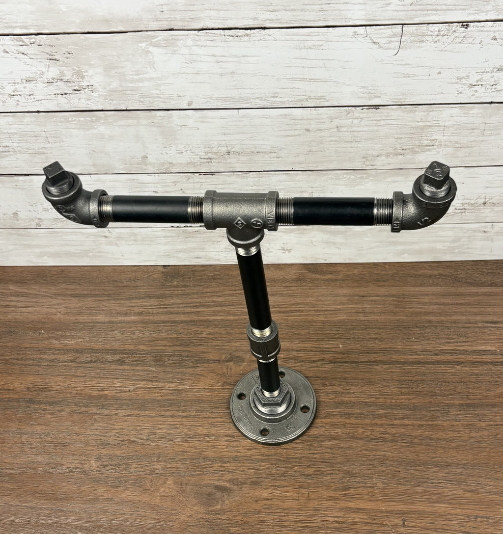 Black Iron Pipe Freestanding Towel Holder