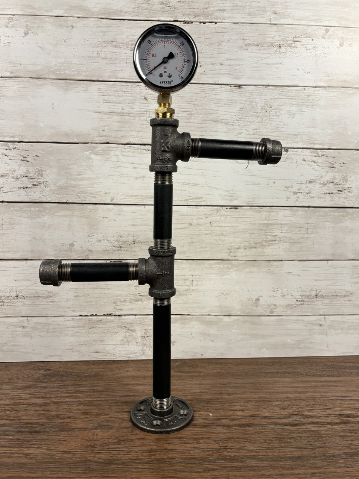 Two-Tier Black Iron Pipe Jewelry Stand