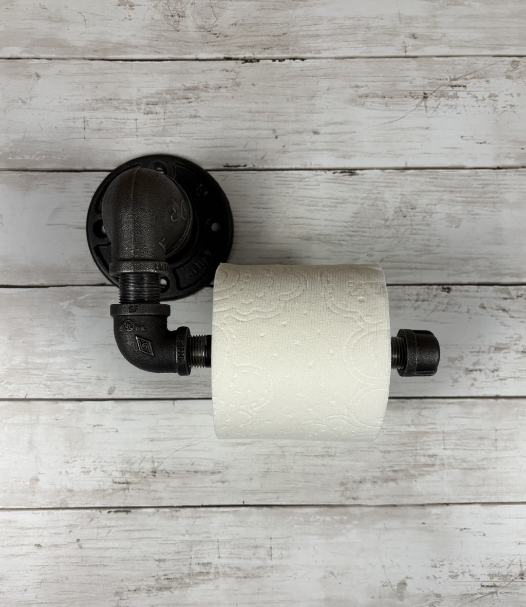 Black Iron Pipe Toilet Paper Holder