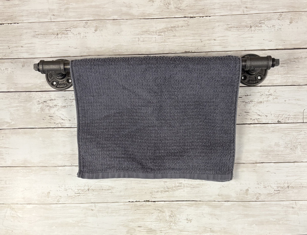 Black Iron Pipe Bath Towel Bar