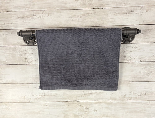 Black Iron Pipe Bath Towel Bar