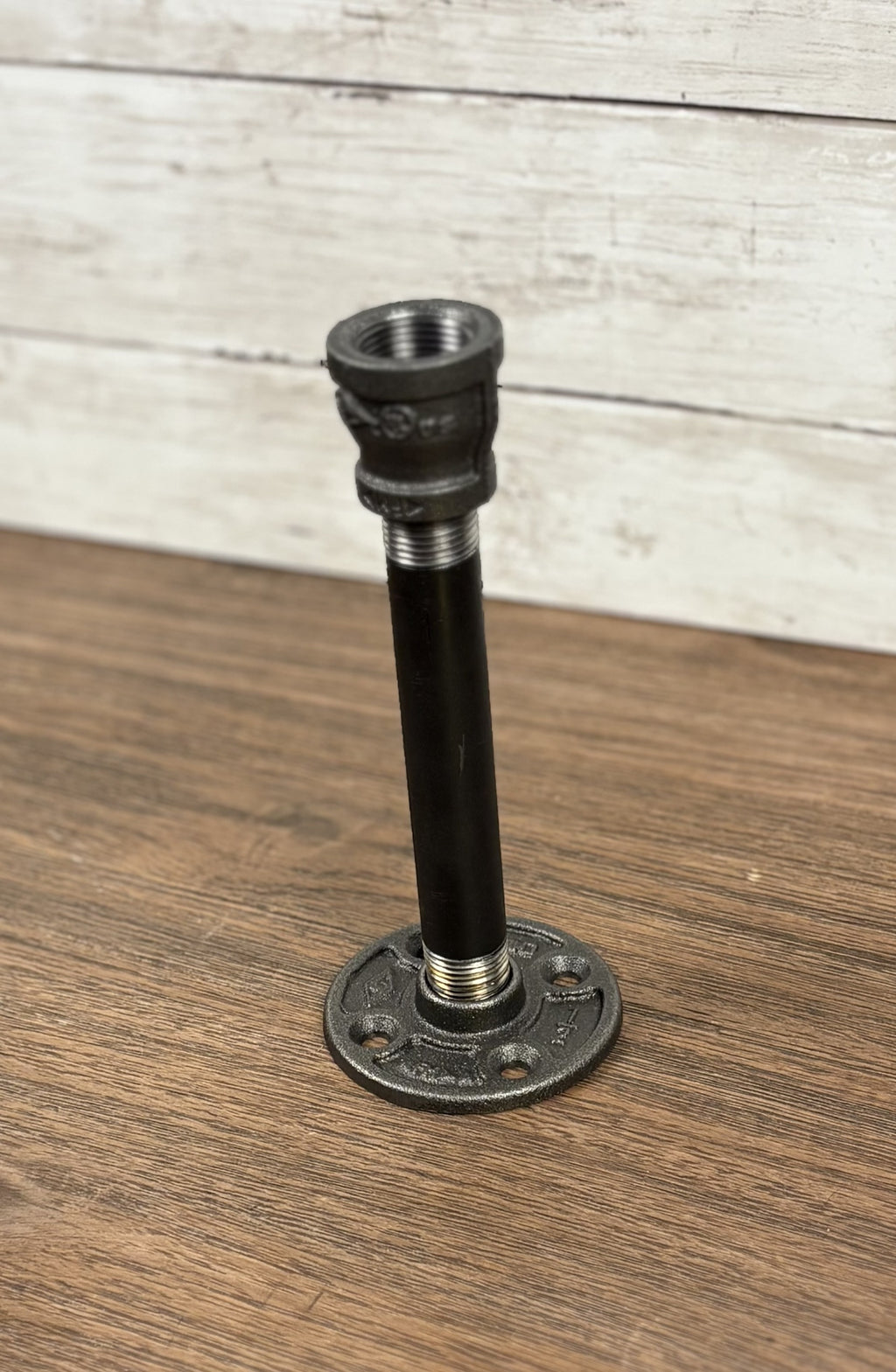 Black Iron Pipe Taper Candle Holder - Set of 2