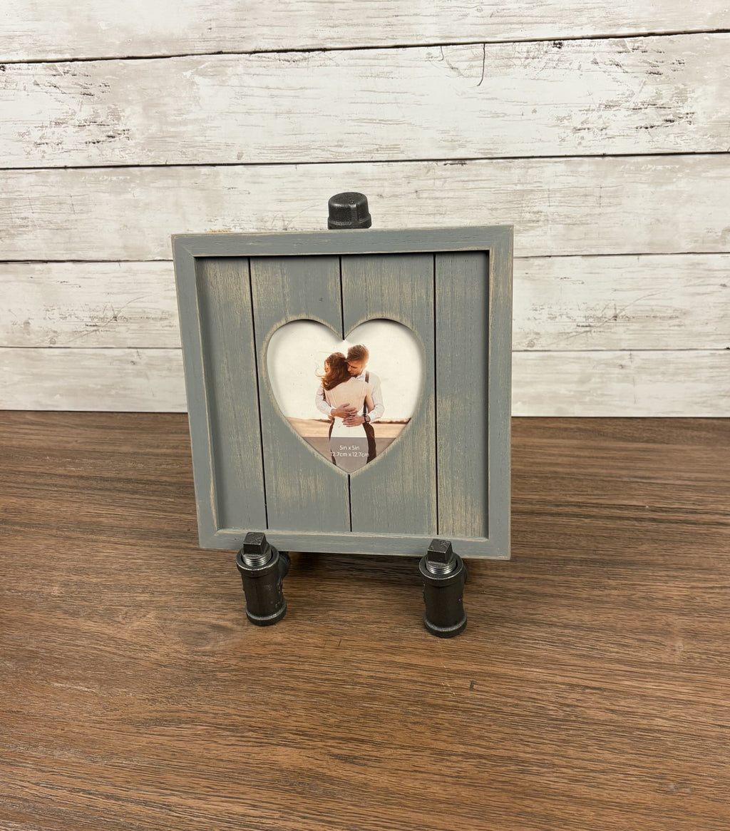 Industrial Black Pipe Picture Frame Holder
