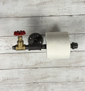 Black Iron Pipe Toilet Paper Holder With Brass Valve