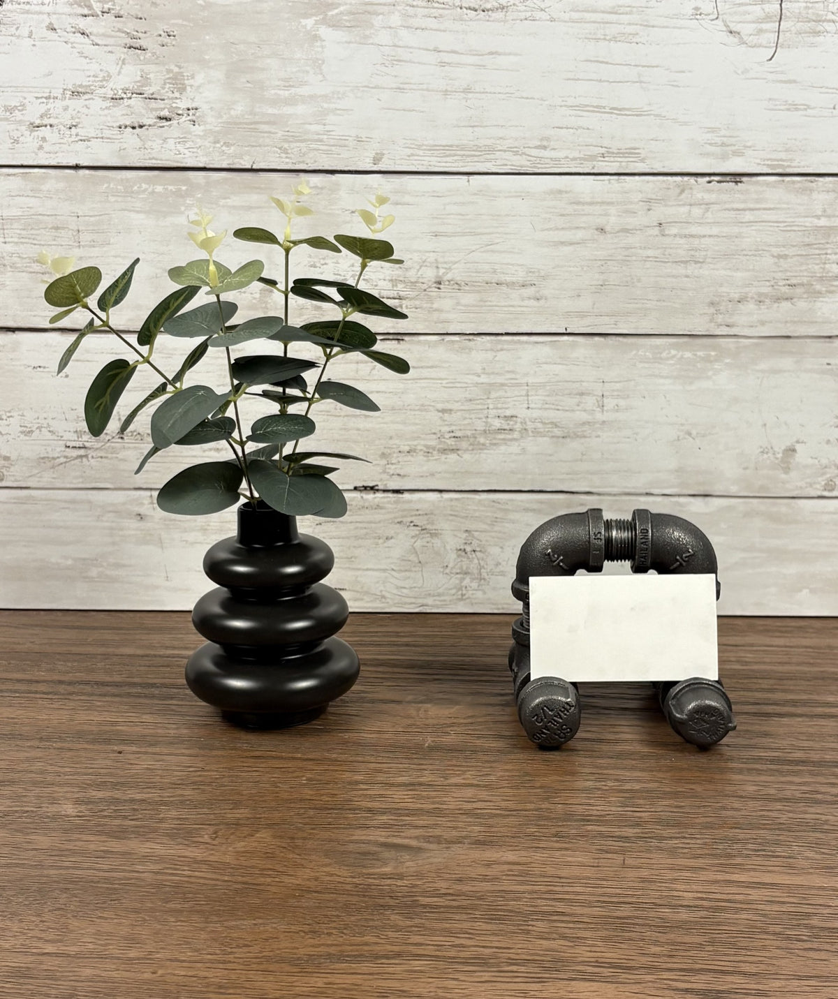 Black Iron Pipe Business Card Holder