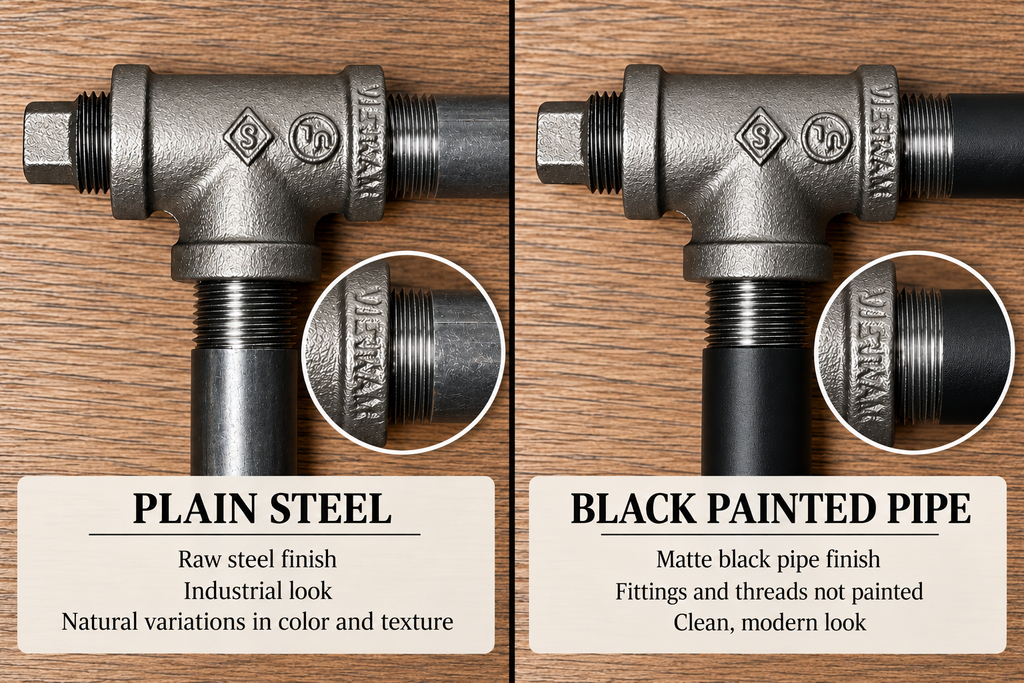 Black Iron Pipe Double Picture Frame Display Stand