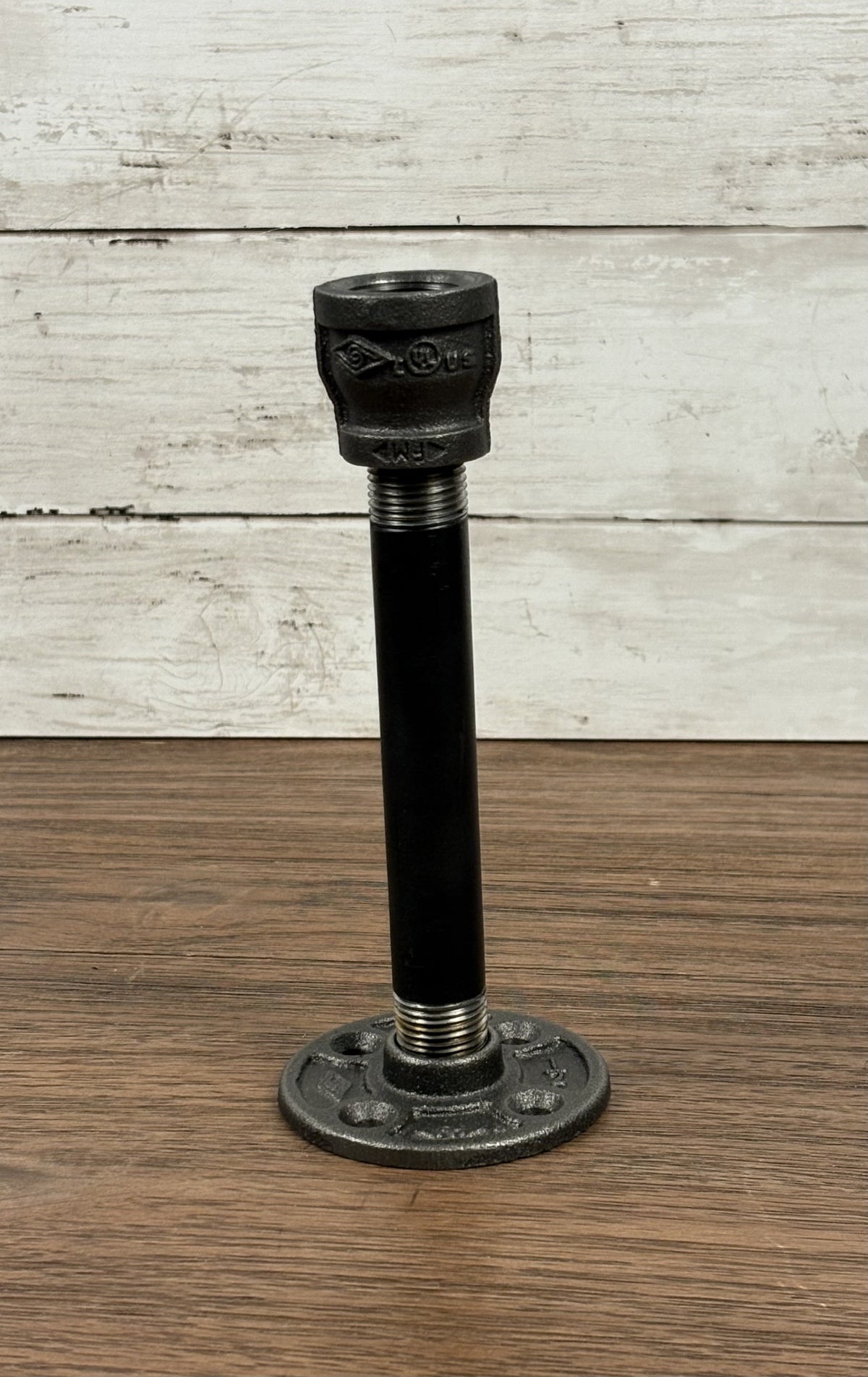 Black Iron Pipe Taper Candle Holder - Set of 2