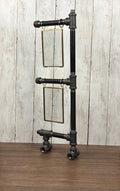 Black Iron Pipe Double Picture Frame Display Stand