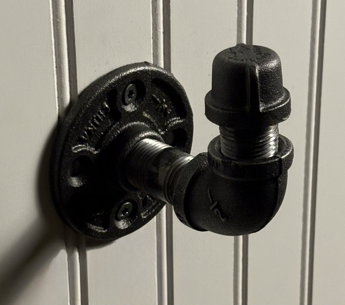Black Iron Pipe Robe Hooks – Set of 2