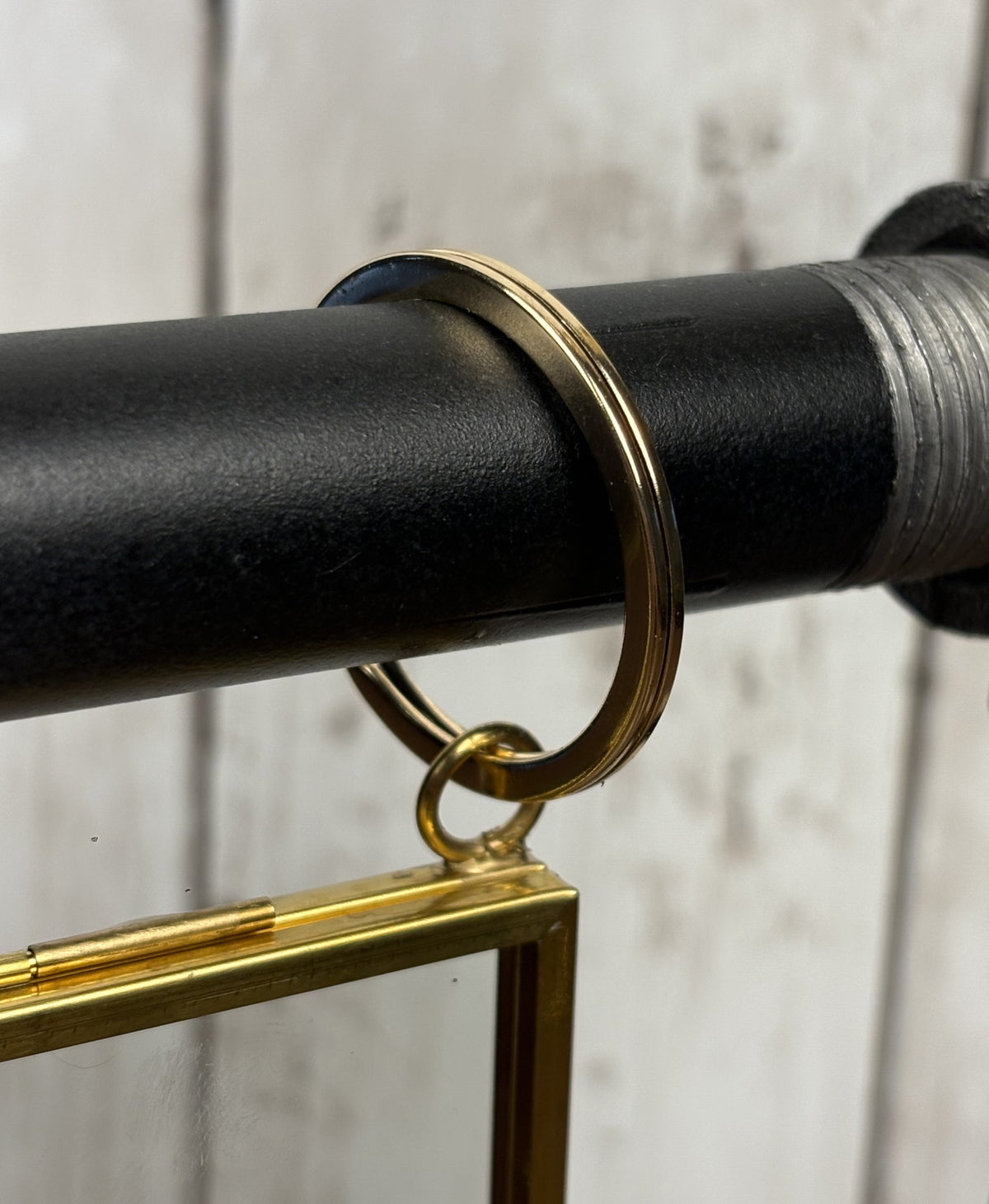 Black Iron Pipe Double Picture Frame Display Stand