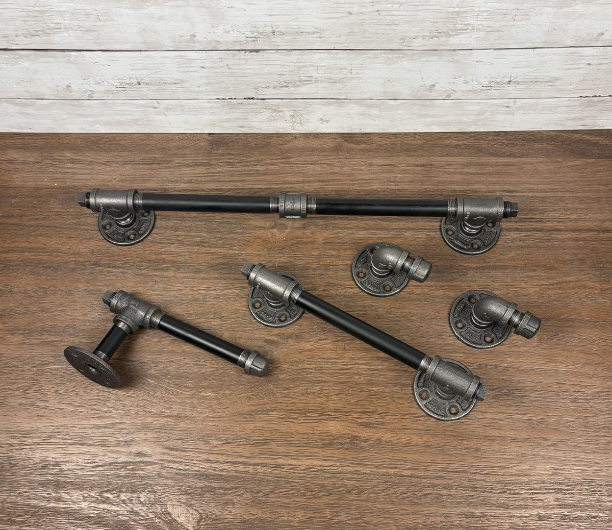 Black Iron Pipe Bathroom Hardware Set – 5 Piece