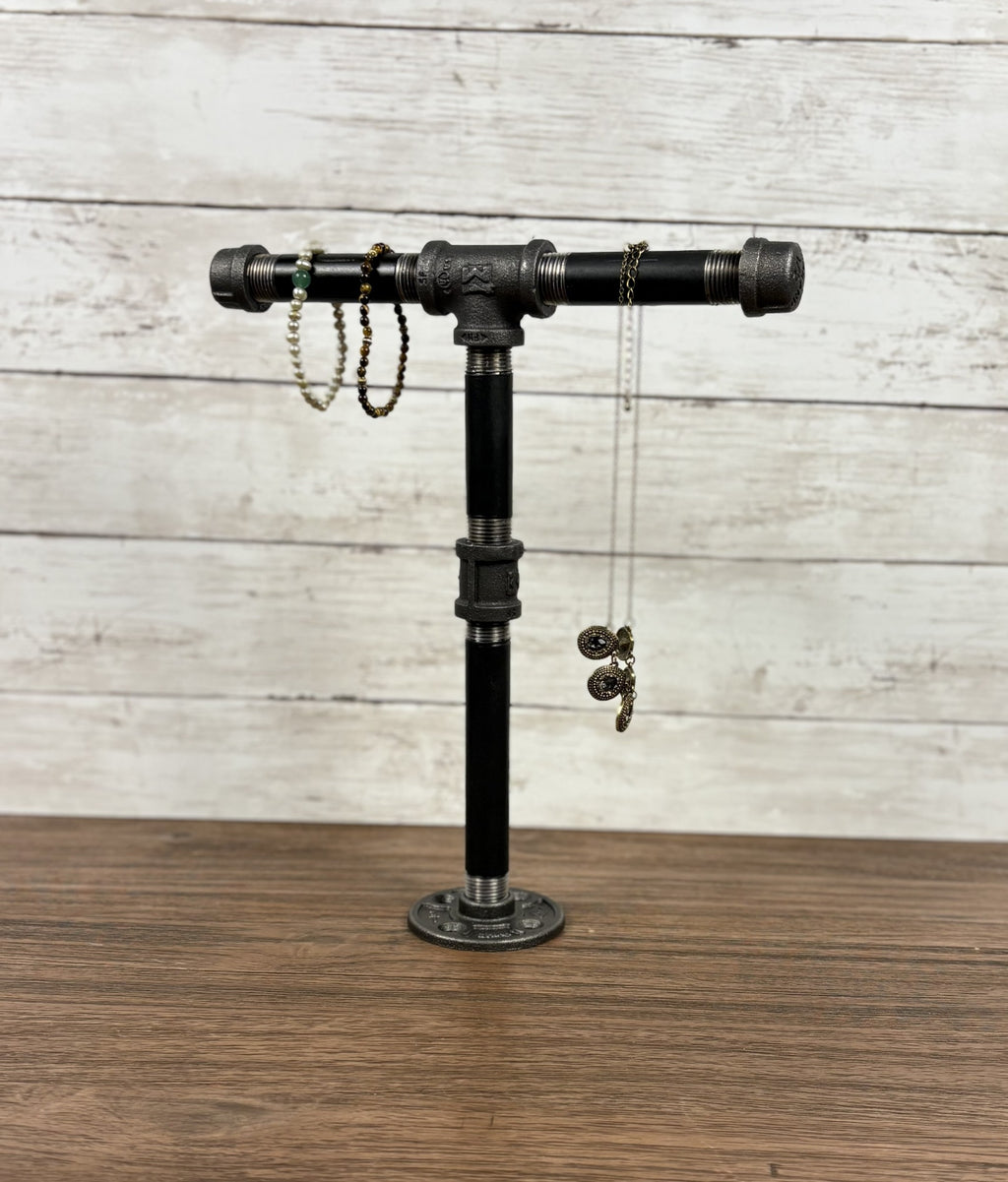 Black Iron Pipe Jewelry Stand